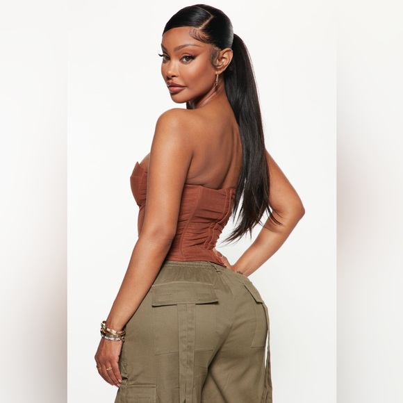 NWT Fashion Nova Endless Love Mesh Corset Top - Picture 3 of 11